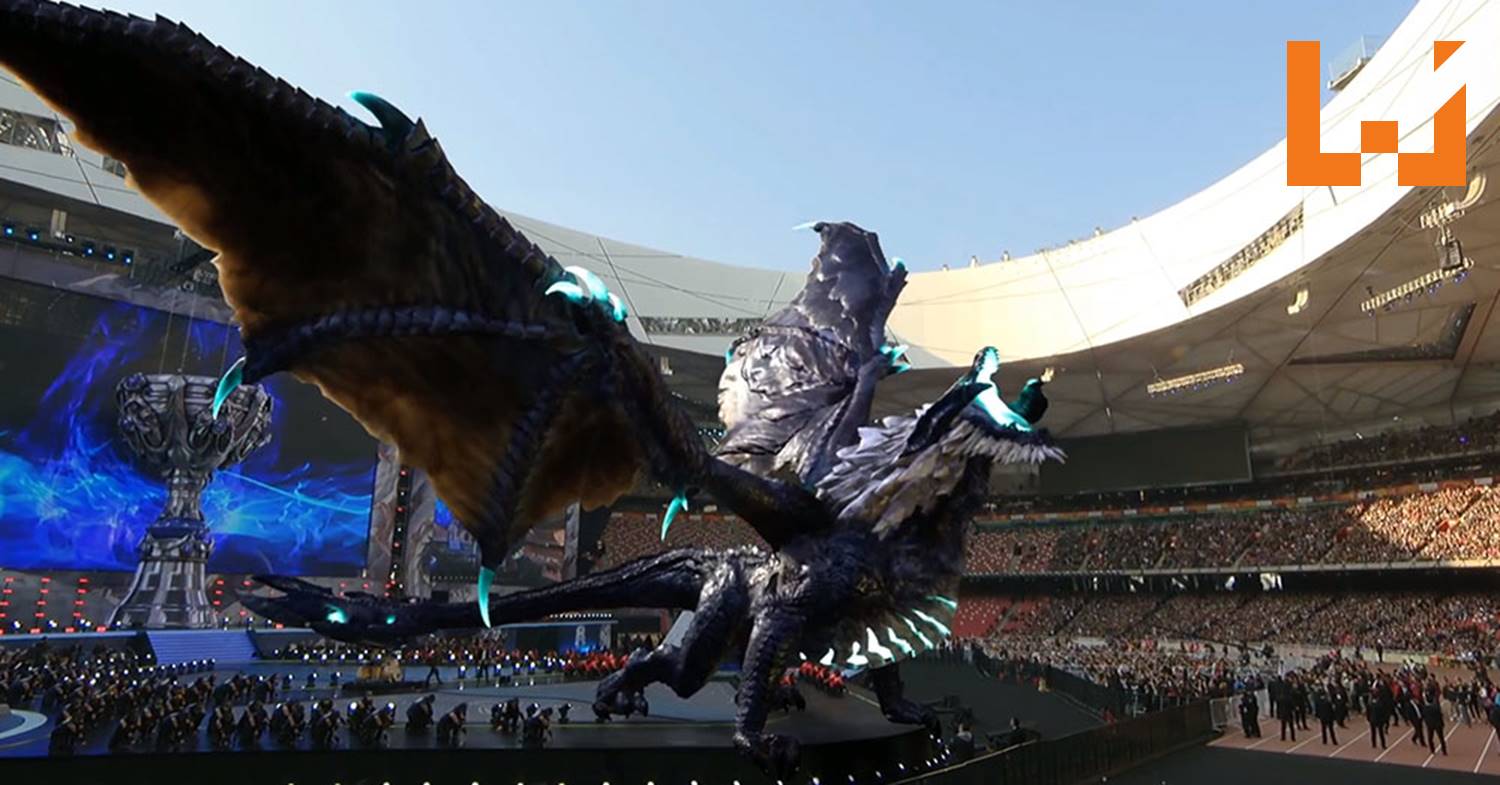 League Of Legends 17世界大赛霸气开场 Ar远古巨龙展示英姿 Wanuxi